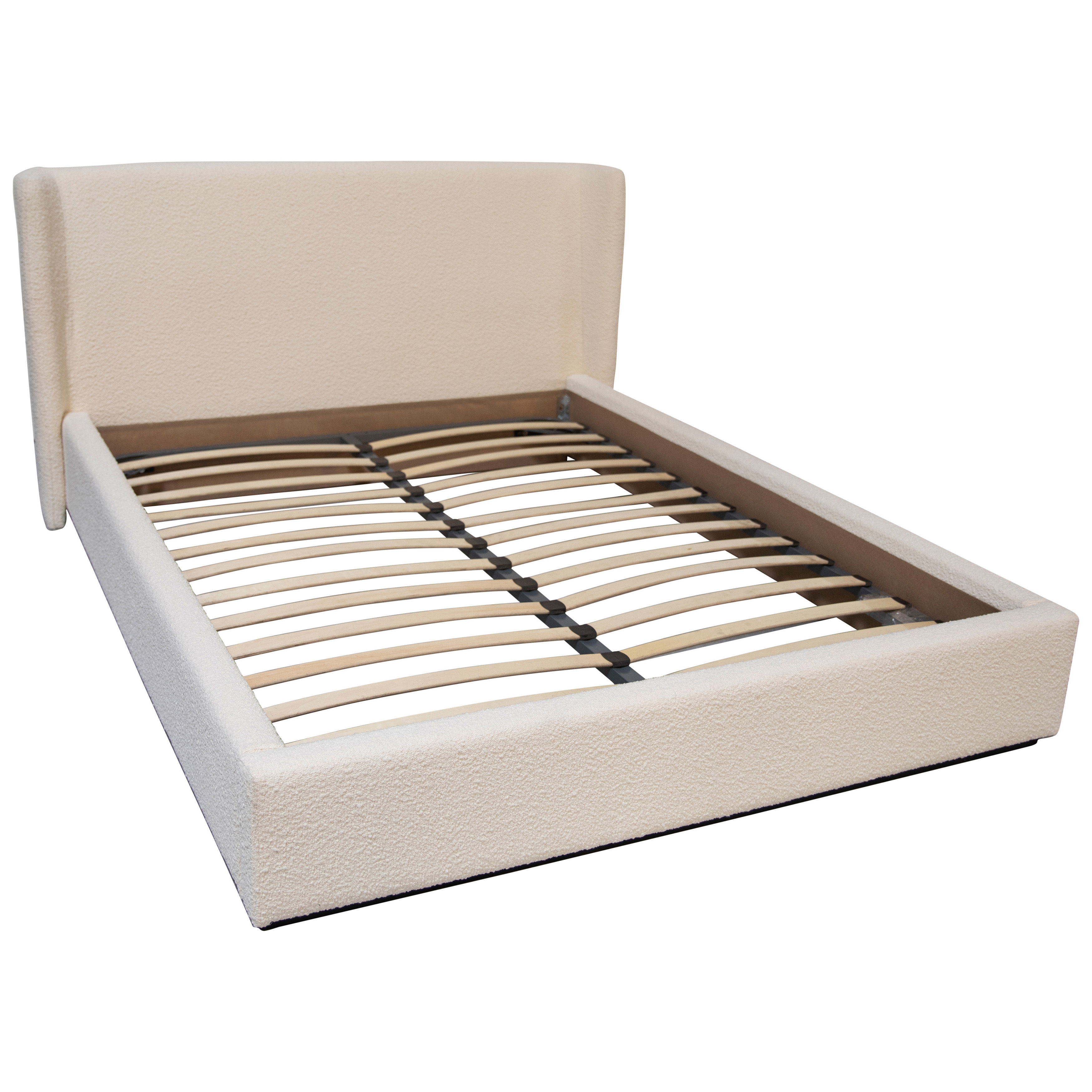 Tobias Bed Queen Cream, by Dovetail, 73" width x 39.75" height x 90.5" depth View 3