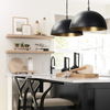 Karina 24' Round Matte Black Hammered Metal Dome Pendant Light, by Mercana, 24" length x 24" width x 17" height thumbnail 2