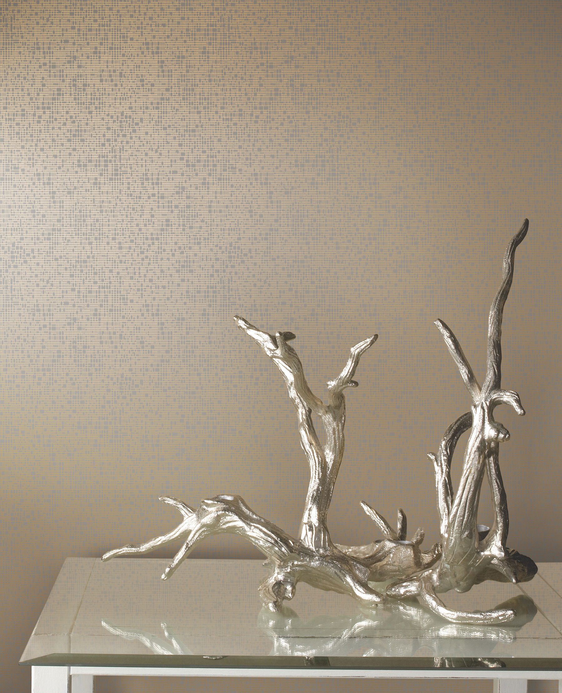Interactive Taupe & Gold Wallpaper, by York Wall, 32'9.6" length x 1'8.8" width x 0.02" depth View 2