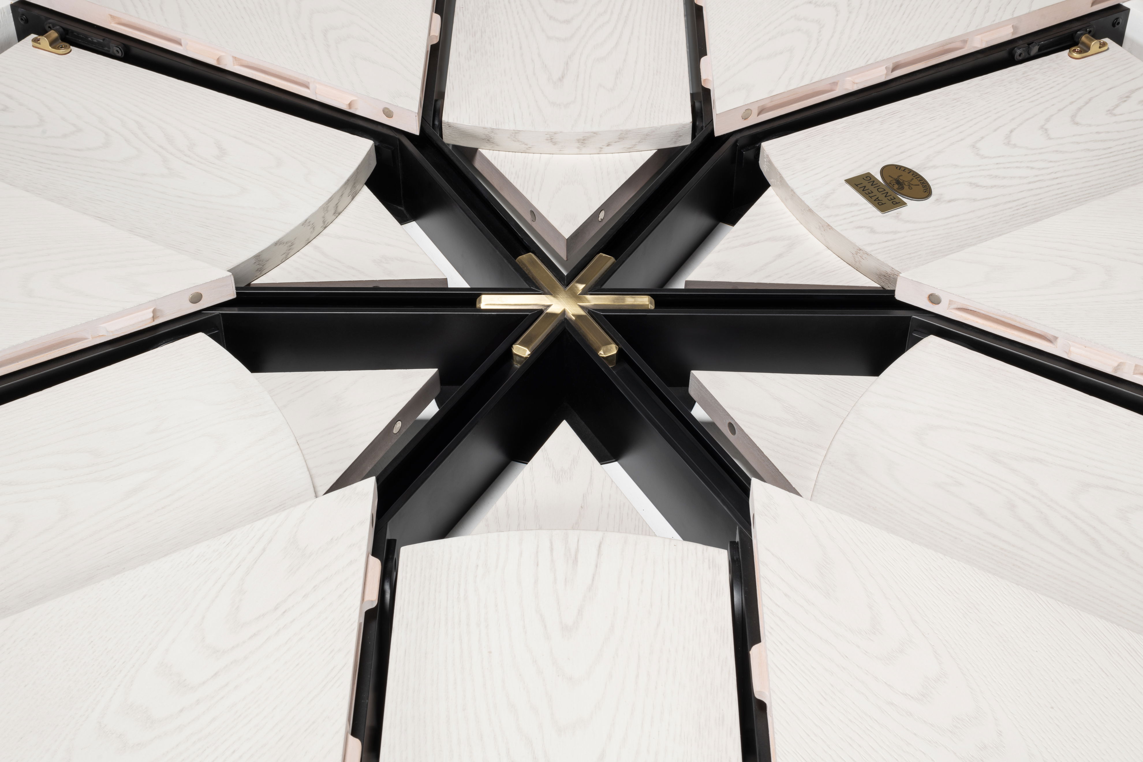 Casual Jupe Dining Table,Working Wht,Lg, by Sarreid, 66" length x 66" width x 30" height View 6