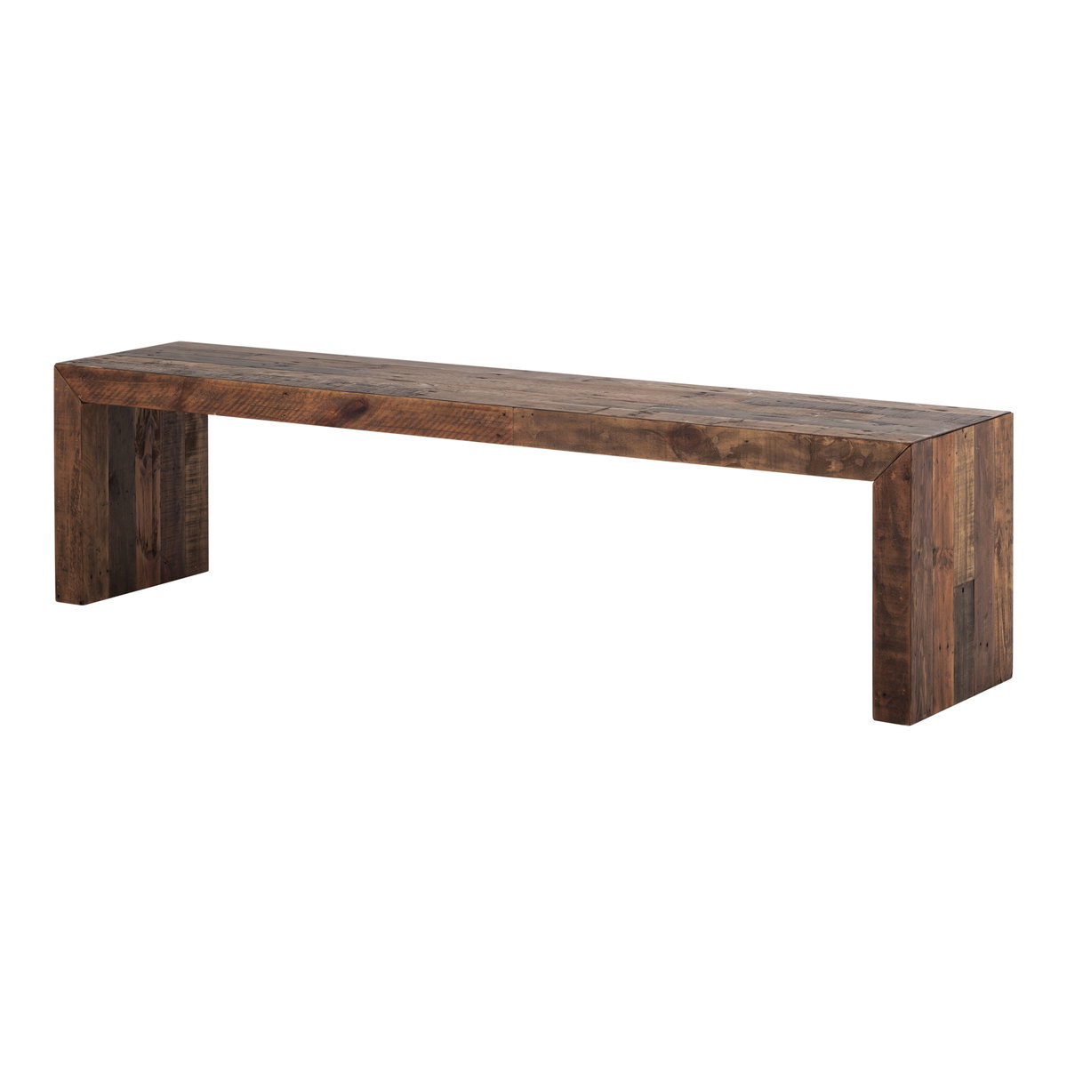 Vintage Large Bench Light Brown, Benche by Moe's Home, 71" width x 18" height x 15" depth View 3