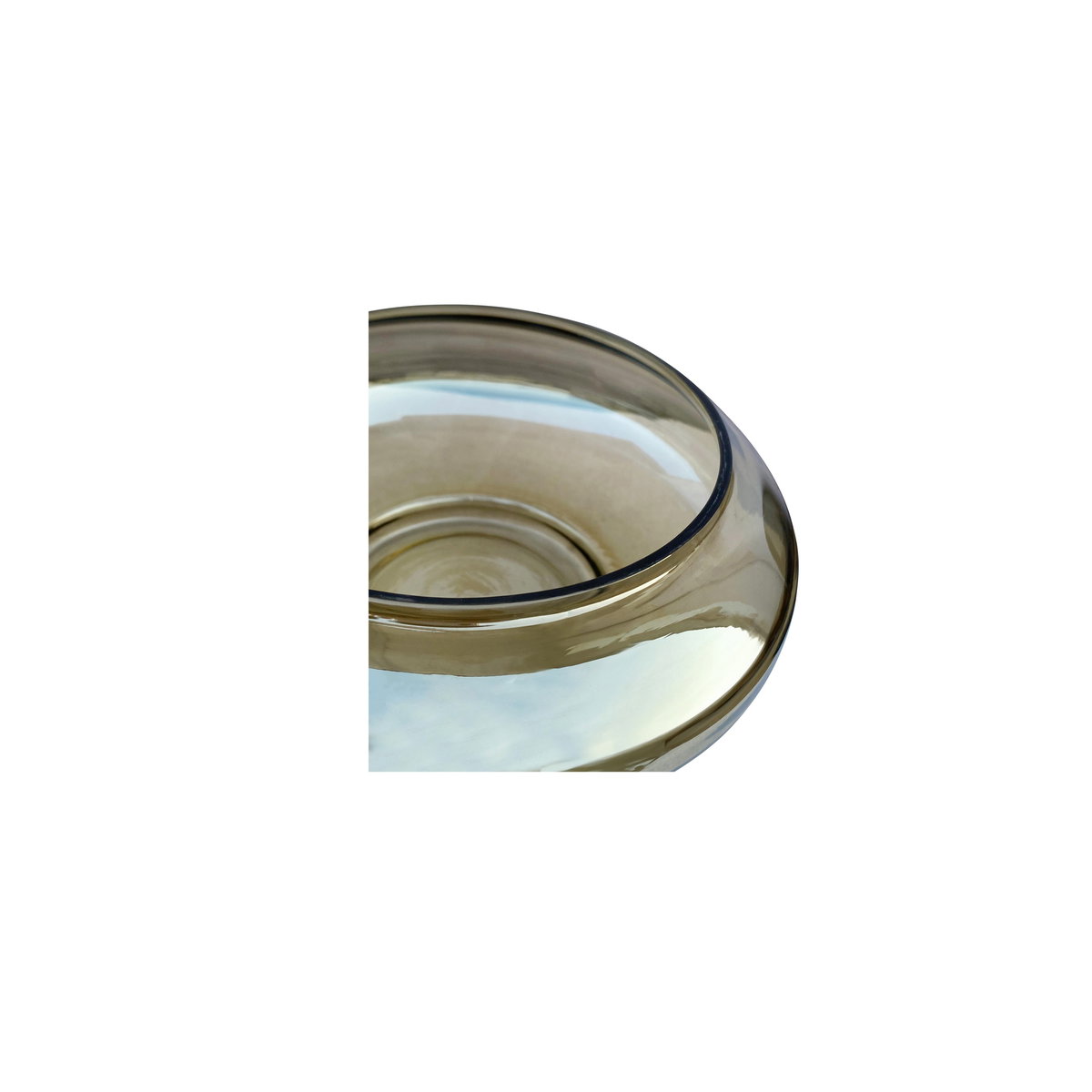 Polene Glass Bowl Small Smoky Brown, Decorative Bowl by Moe's Home, 8" width x 3.5" height x 8" depth View 4