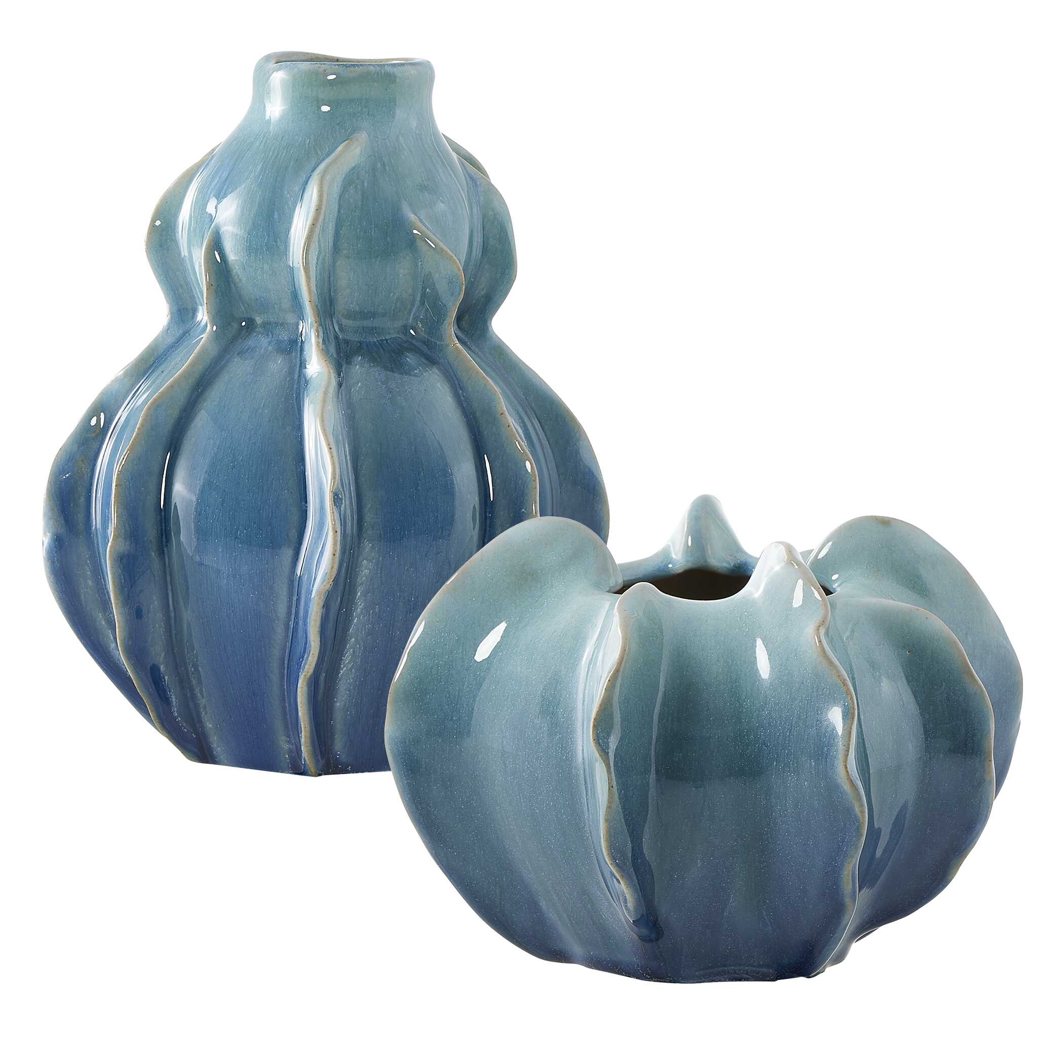 Ocean Wave Outdoor Glazed Vases Set/2 large image 