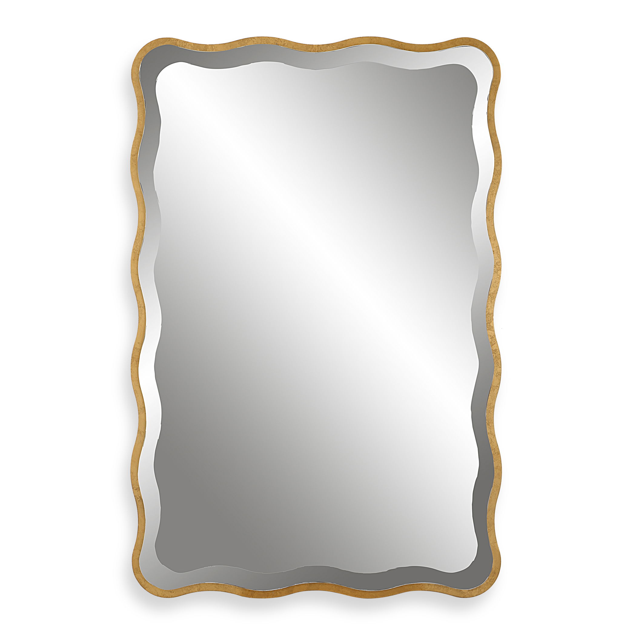 Aneta Gold Scalloped Mirror large image 