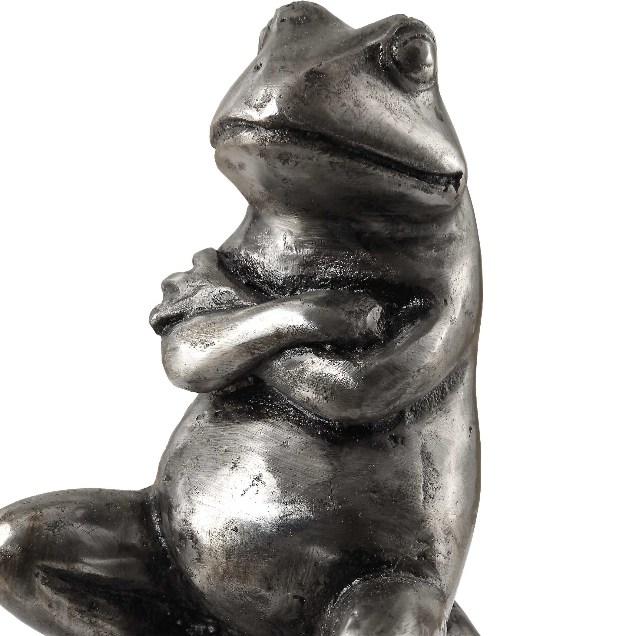 Daydreaming Frogs Aged Silver Bookends Set/2 large image 