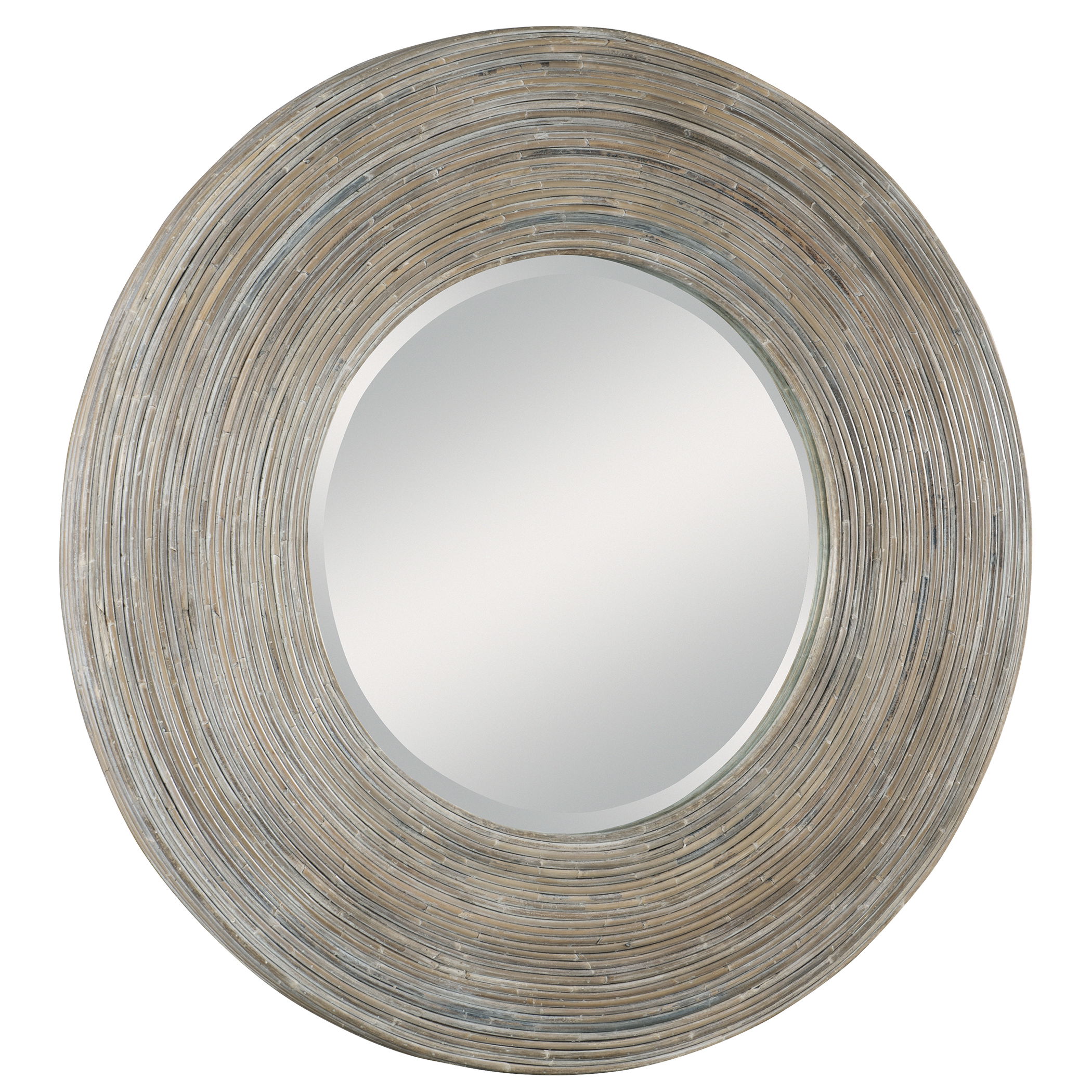 Vortex White Washed Round Mirror large image 