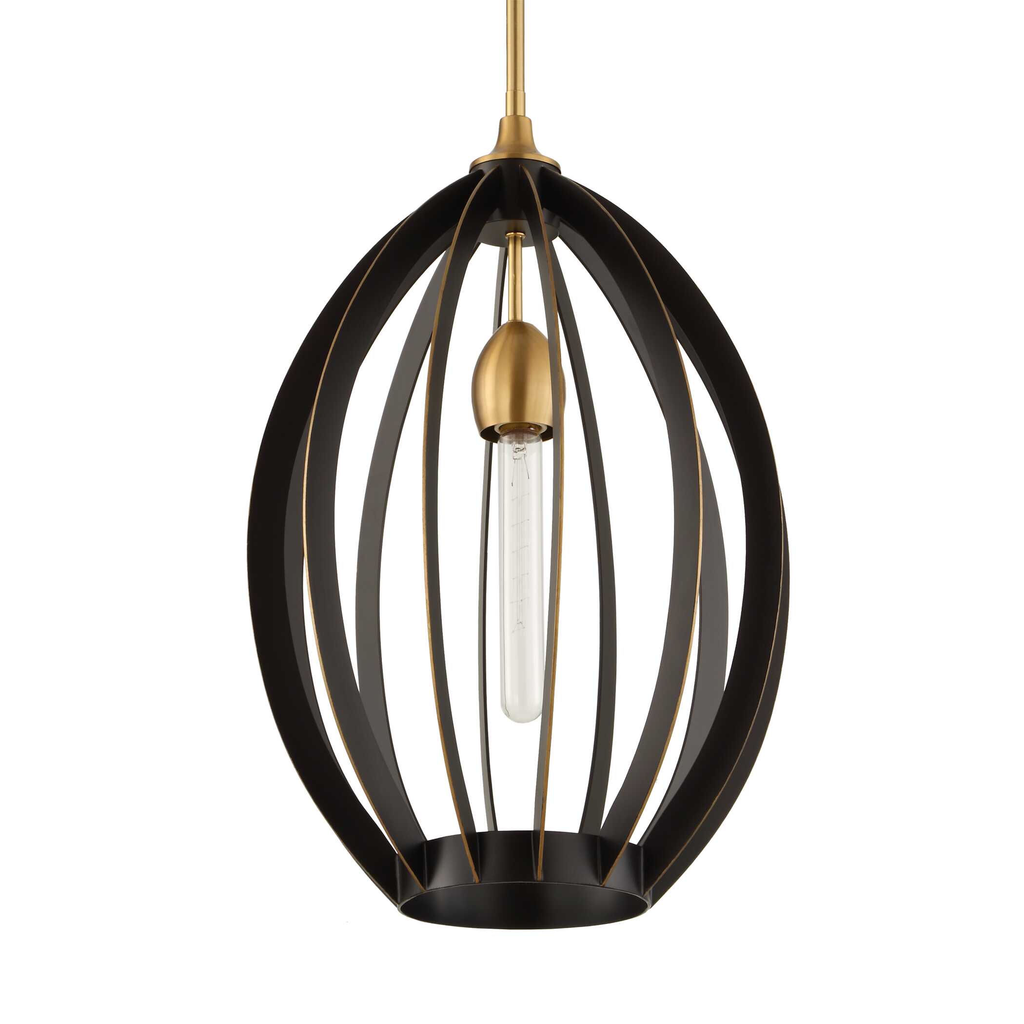 Darby 1 Light Architectural Oval Pendant large image 