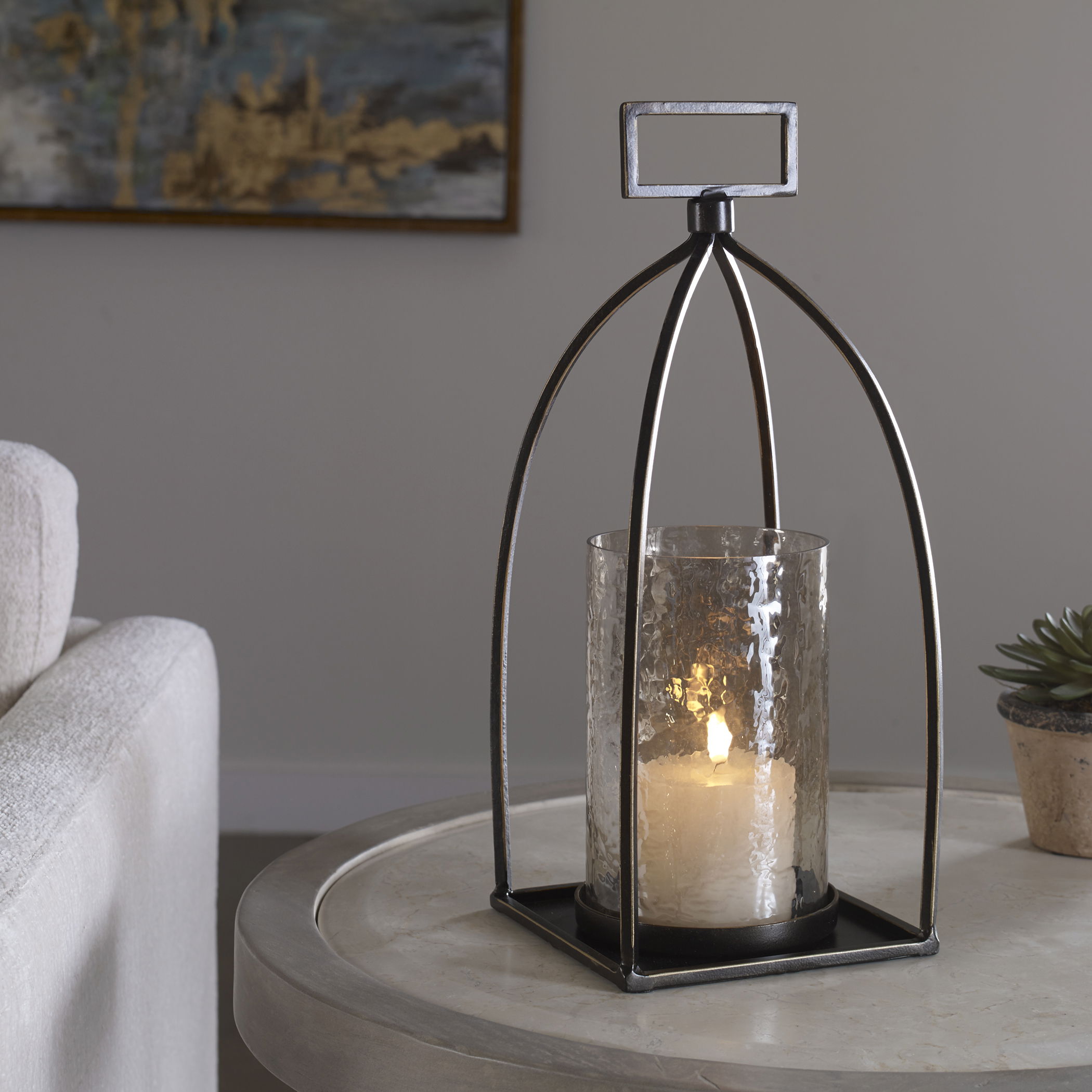 Riad Bronze Lantern Candleholder large image 