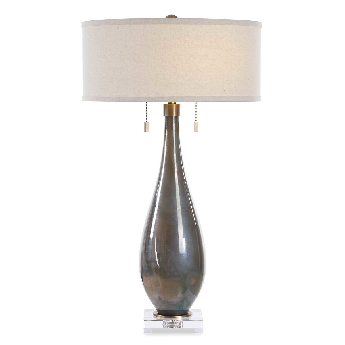 Cardoni Smoke Table Lamp, by Uttermost, 18" width x 32.25" height x 18" depth View 1