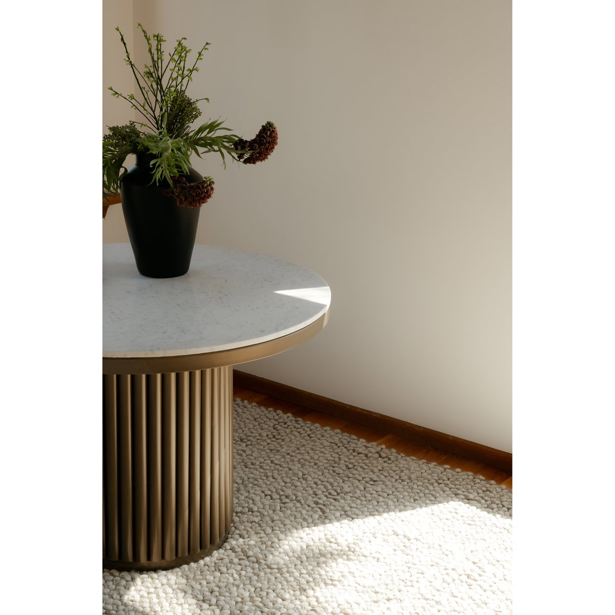 Tower Dining Table White Marble, by Moe's Home, 42" width x 30" height x 42" depth View 4