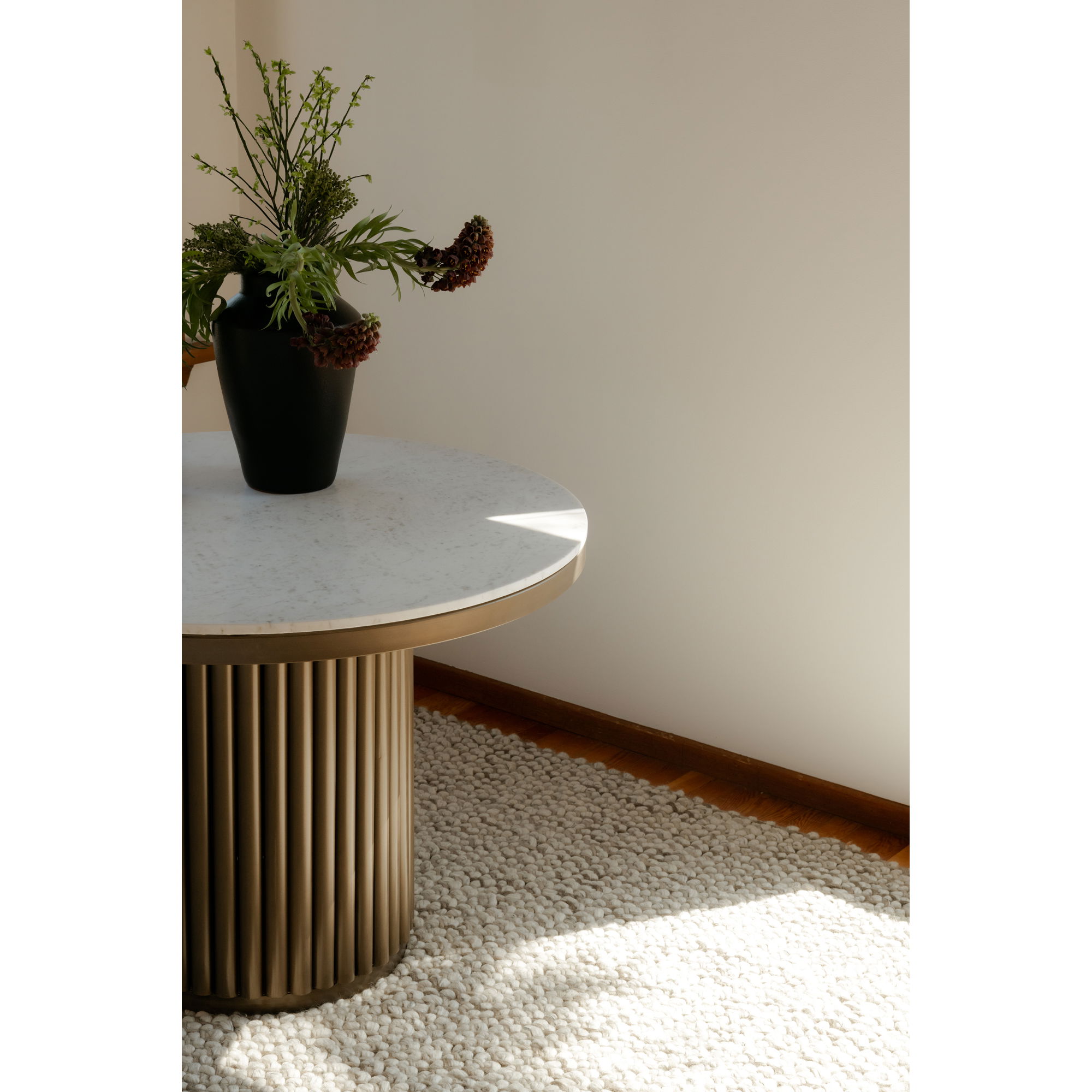 Tower Dining Table White Marble large image 