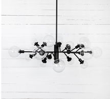 Online Designer Living Room Birchmont Hand-Blown Glass Chandelier, Black