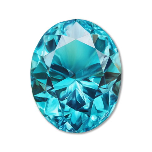 Aqua Oval (No Embellishment)