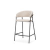 Carolyn Counter Stool with Oatmeal Fabric & Matte Black Metal, Counter & Bar Stool by Mercana, 19.29" length x 20.4" width x 35.8" height thumbnail 1