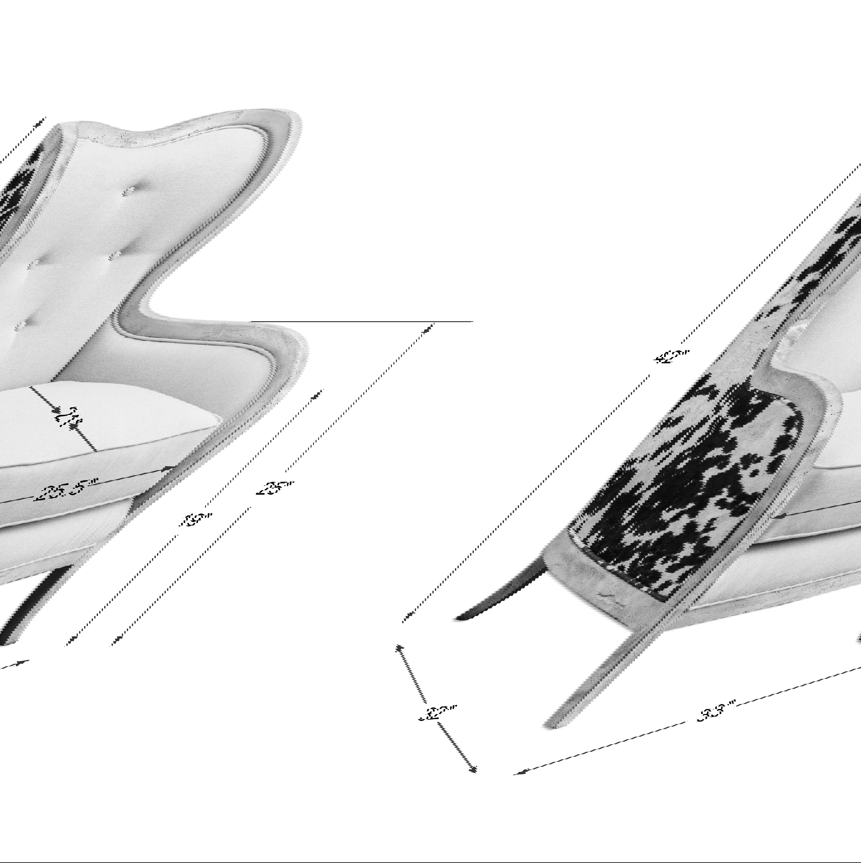 Chalina High Back Armchair, Furniture by Uttermost, 33" width x 42" height x 32" depth View 3