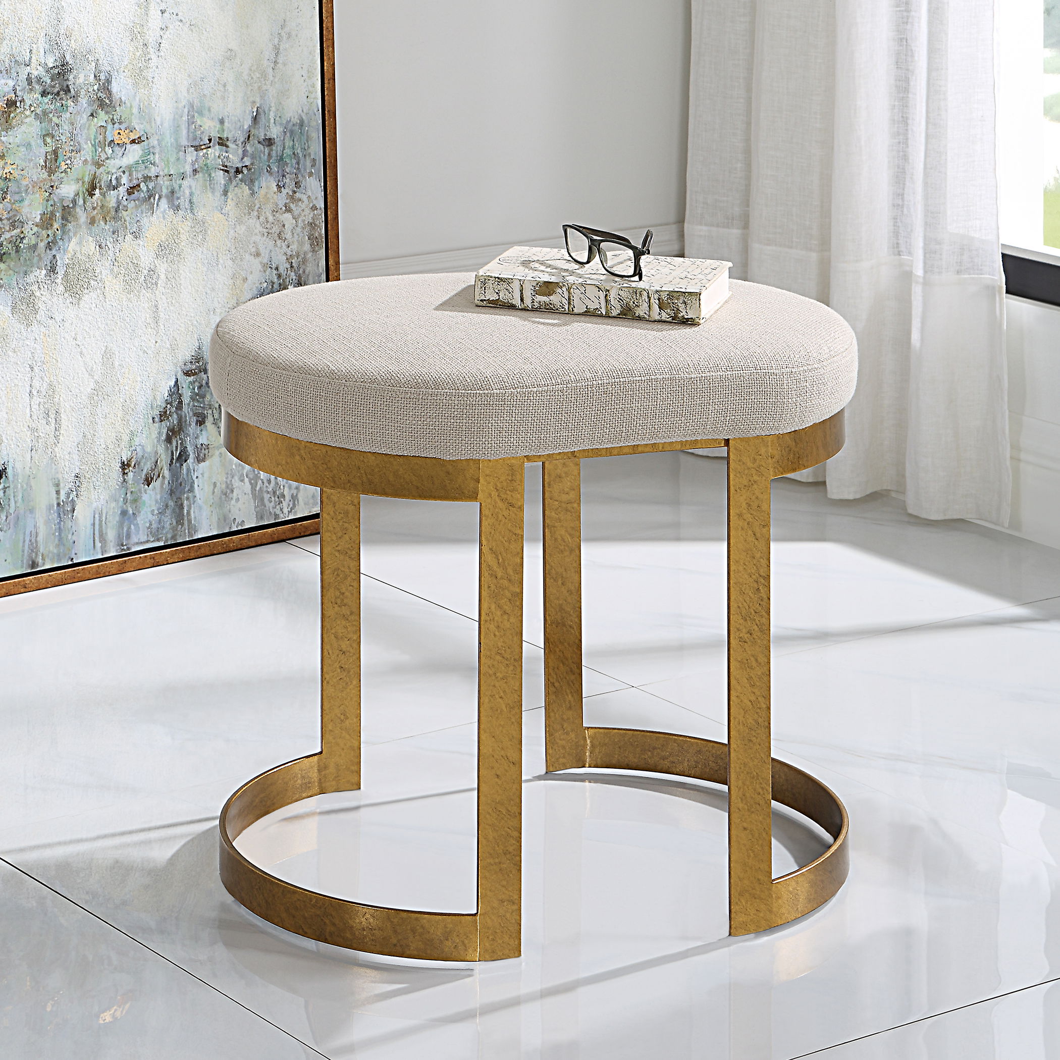 Infinity Gold Accent Stool large image 