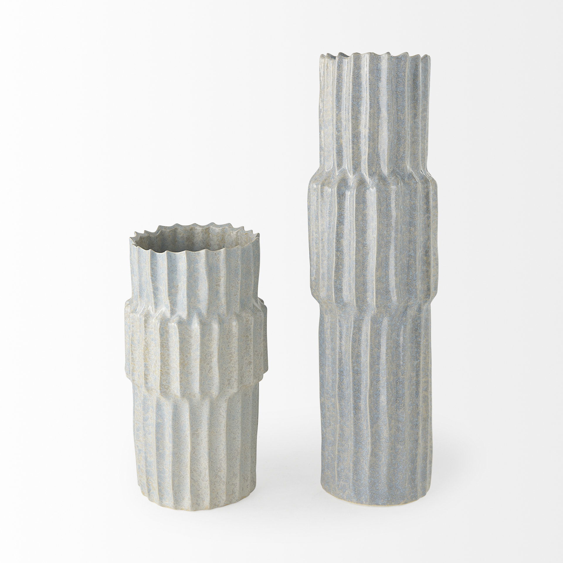 Cardon 23.0H Gray Ceramic Vase, by Mercana, 6.69" length x 6.69" width x 23.03" height View 4