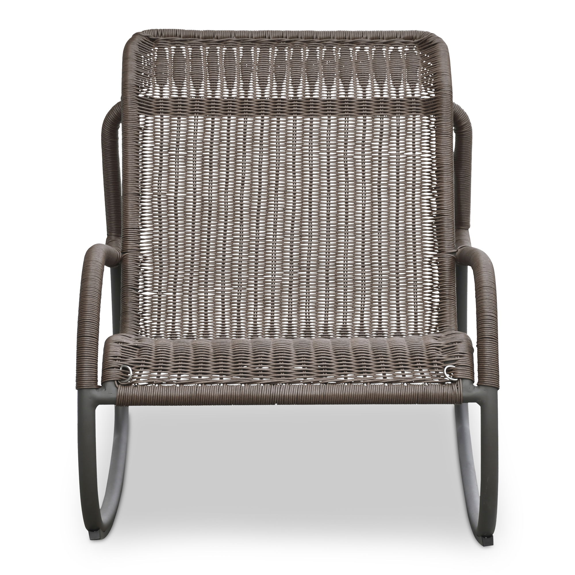 Lyra Outdoor Rocking Chair Brown, Outdoor Chair by Moe's Home, 2'2.77" width x 2'10" height x 3'2" depth View 4