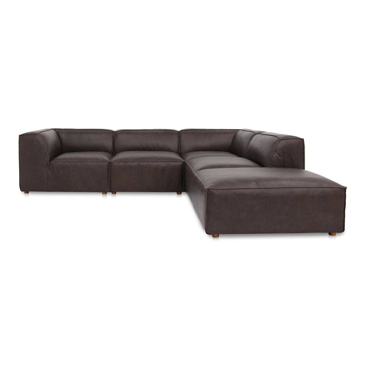 Form Dream Modular Sectional Espresso Brown, Sectional Sofa by Moe's Home, 112" width x 26" height x 102.5" depth View 1