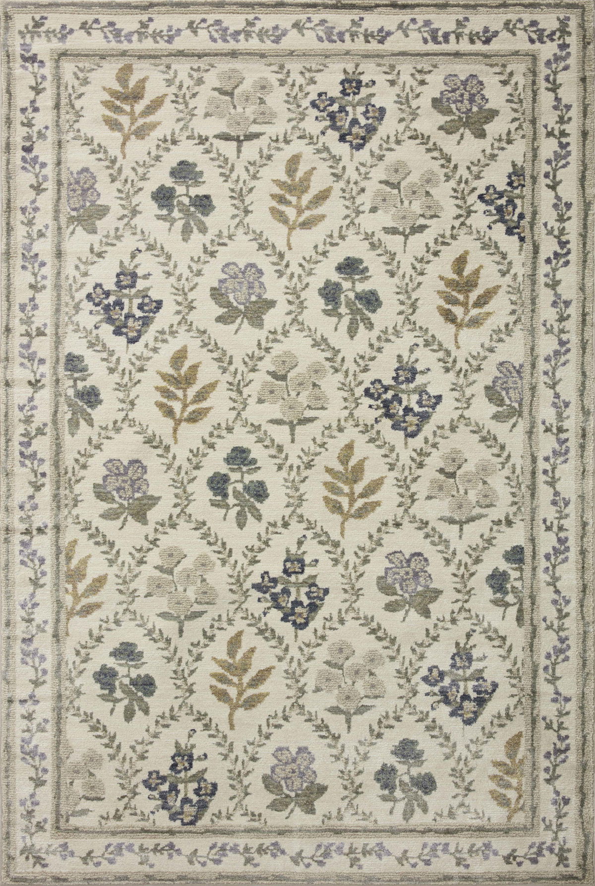 Rifle Paper Co. x Loloi Fiore Rug, 7'9" length x 7'9" width View 1