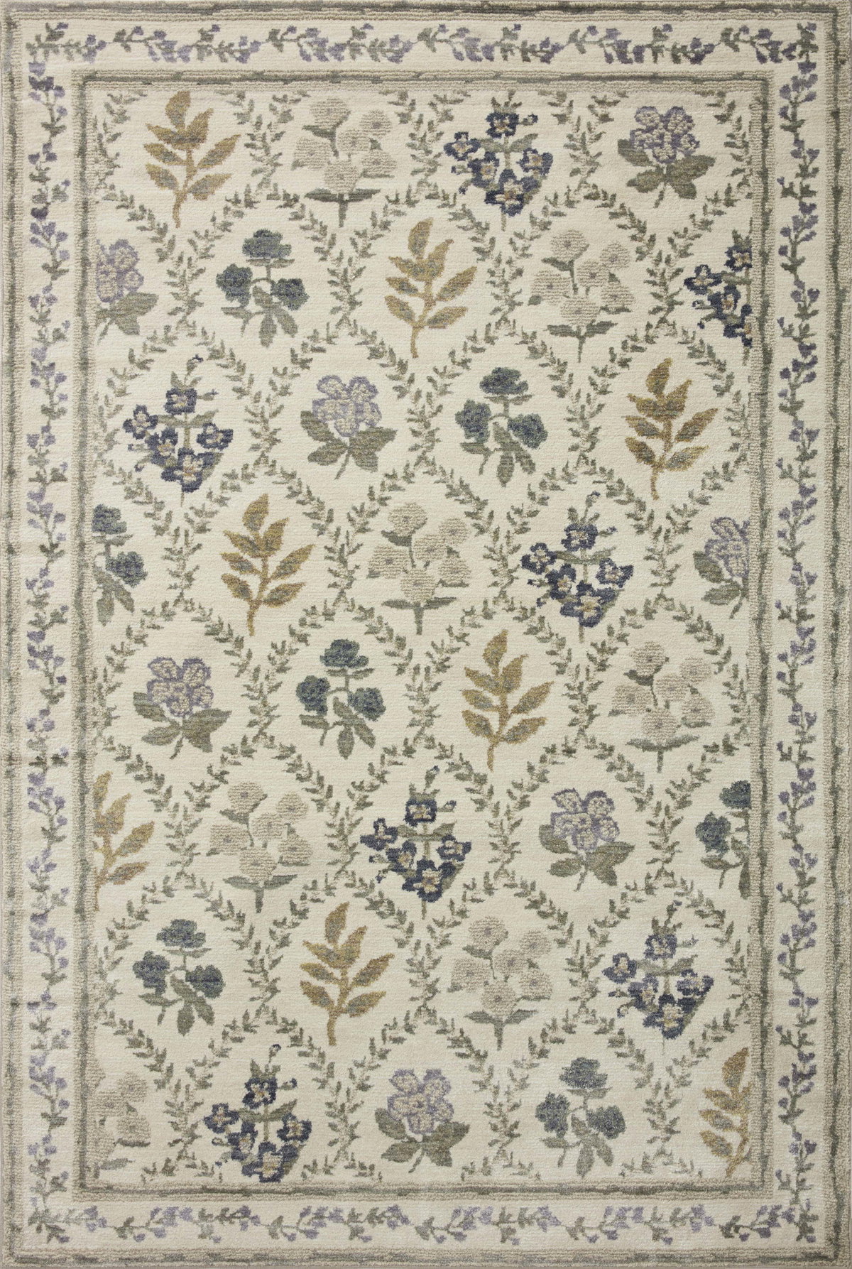 Rifle Paper Co. x Loloi Fiore Rug, 7'9" length x 7'9" width View 1