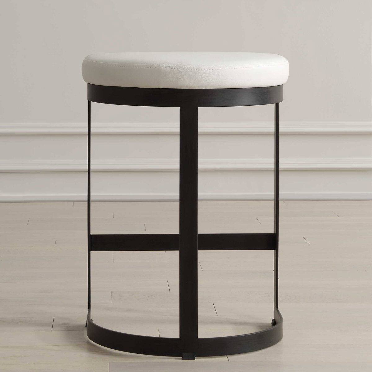 Ivanna White Counter Stool, Counter & Bar Stool by Uttermost, 18" width x 26" height x 14.5" depth View 4