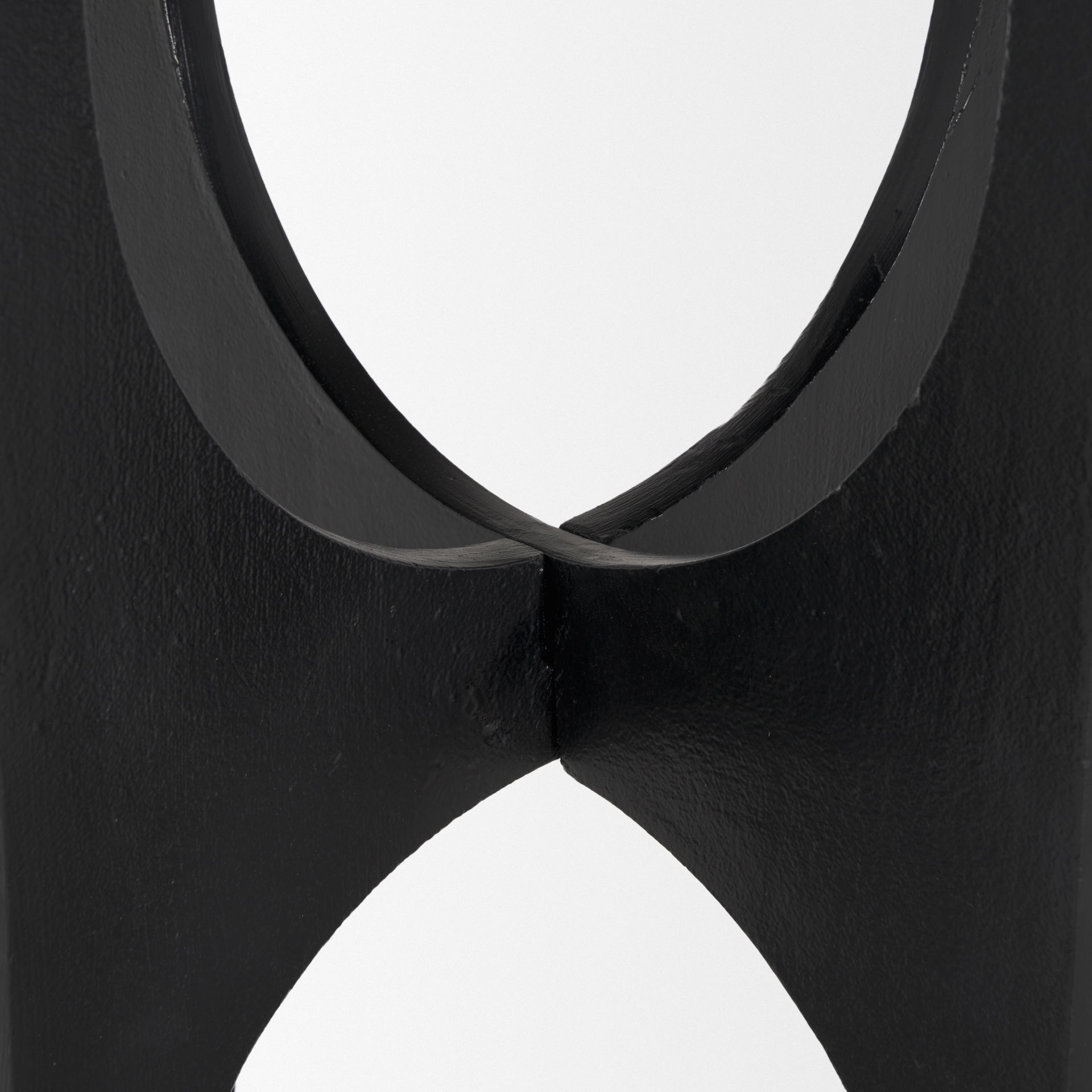 Sobi Textured Matte Black Round Metal Accent Table large image 