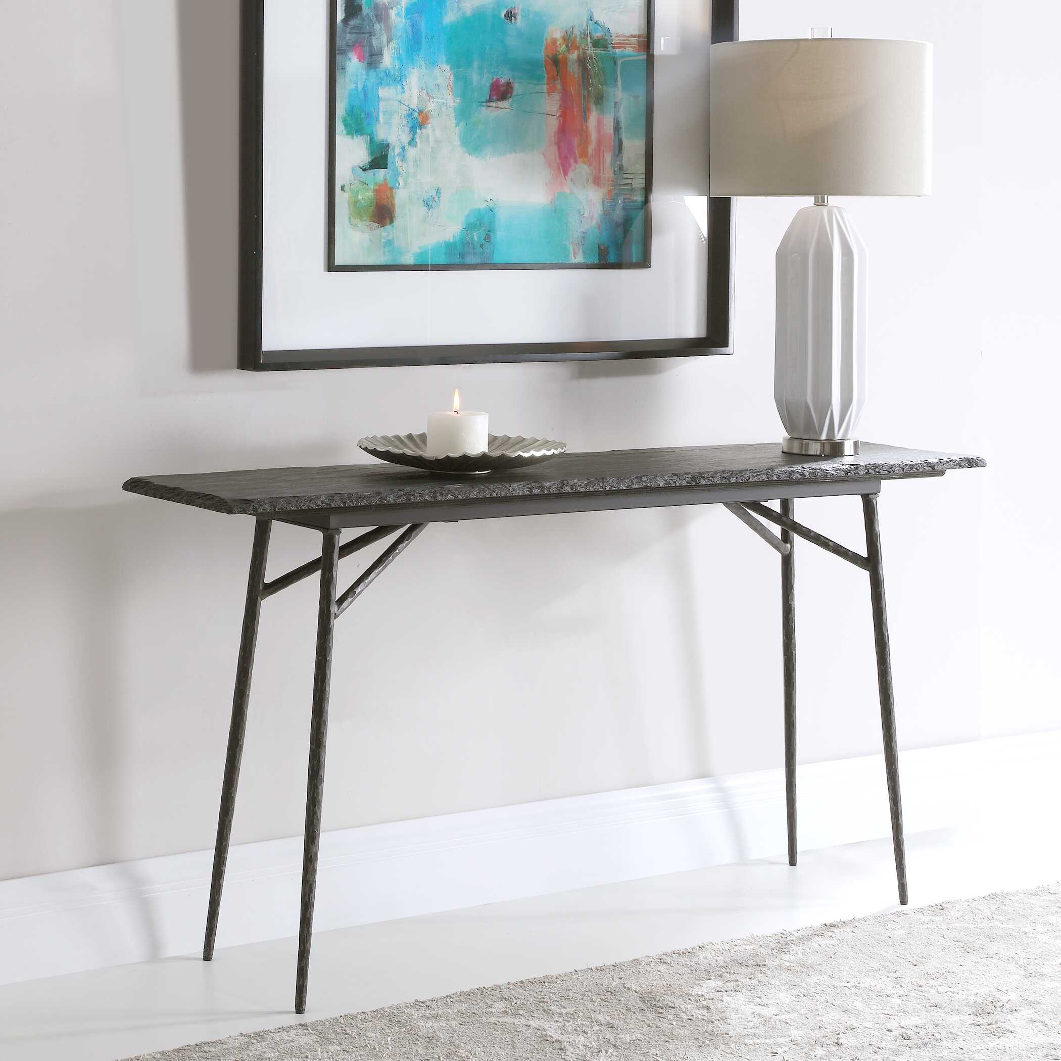 Kaduna Slate Console Table, Furniture by Uttermost, 60" width x 30.3" height x 15.7" depth View 5