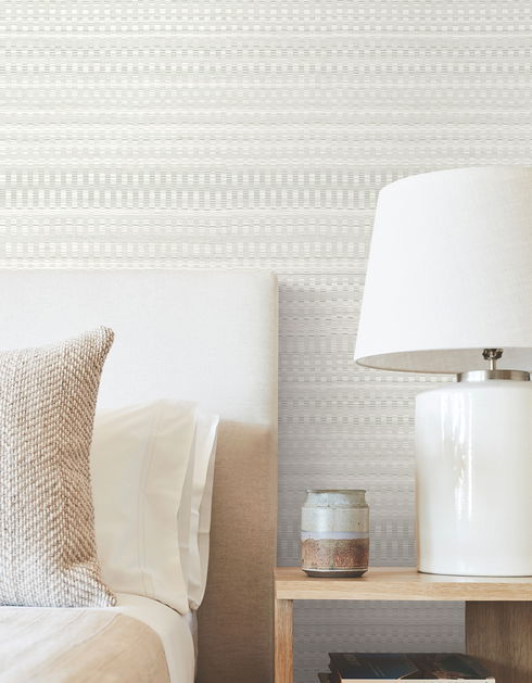 Tapestry Stitch Grey Wallpaper