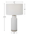 Albany White Farmhouse Table Lamp, by Uttermost, 17" width x 27.75" height x 17" depth thumbnail 3