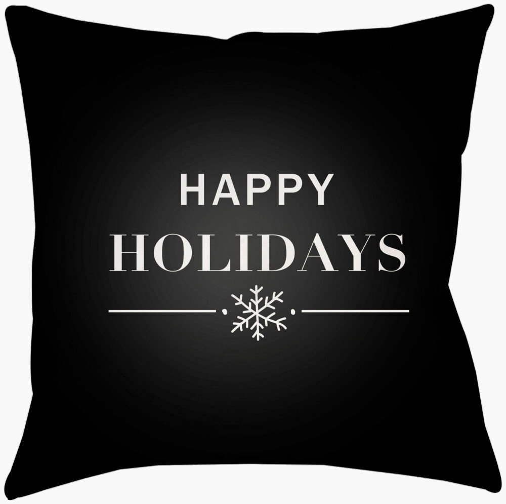 Happy Holidays Accent Pillow, Decorative Pillow by Surya, 16" length x 16" width