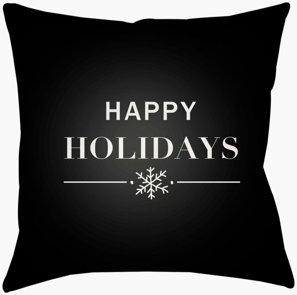 Happy Holidays Accent Pillow, Decorative Pillow by Surya, 18" length x 18" width