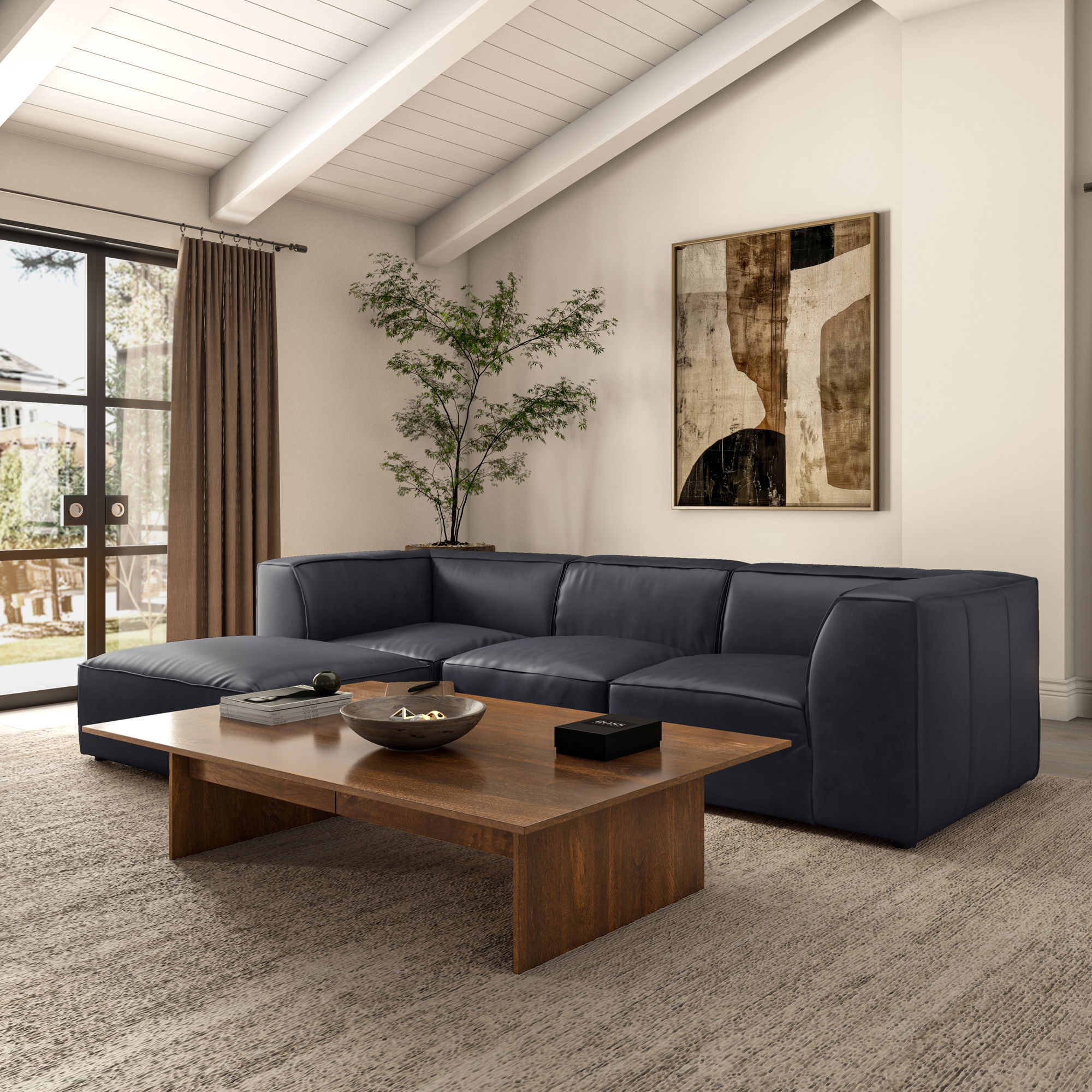 Form Corner Chair Vantage Black Leather large image 