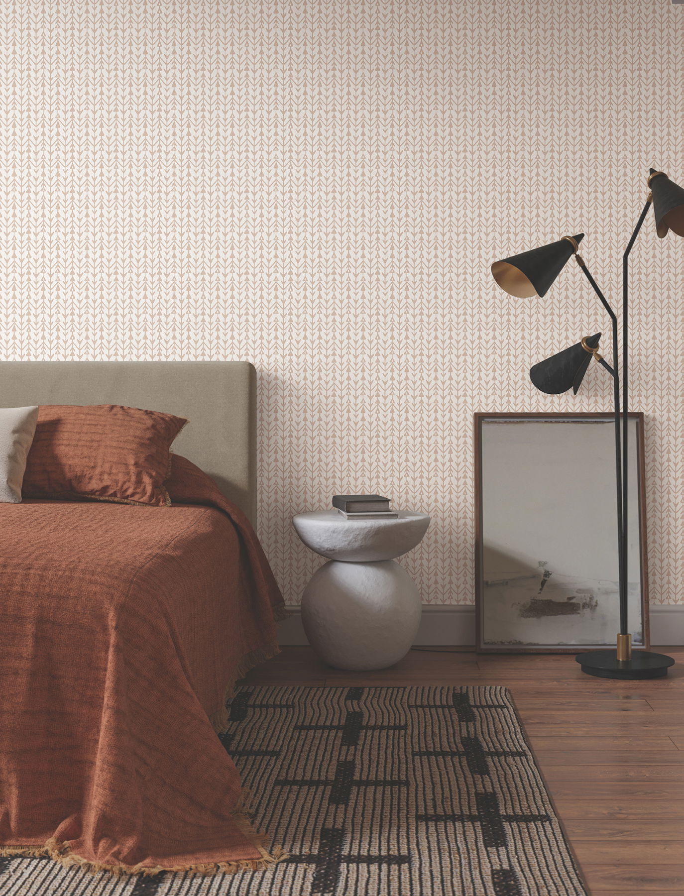 Martigue Stripe Blush Wallpaper large image 