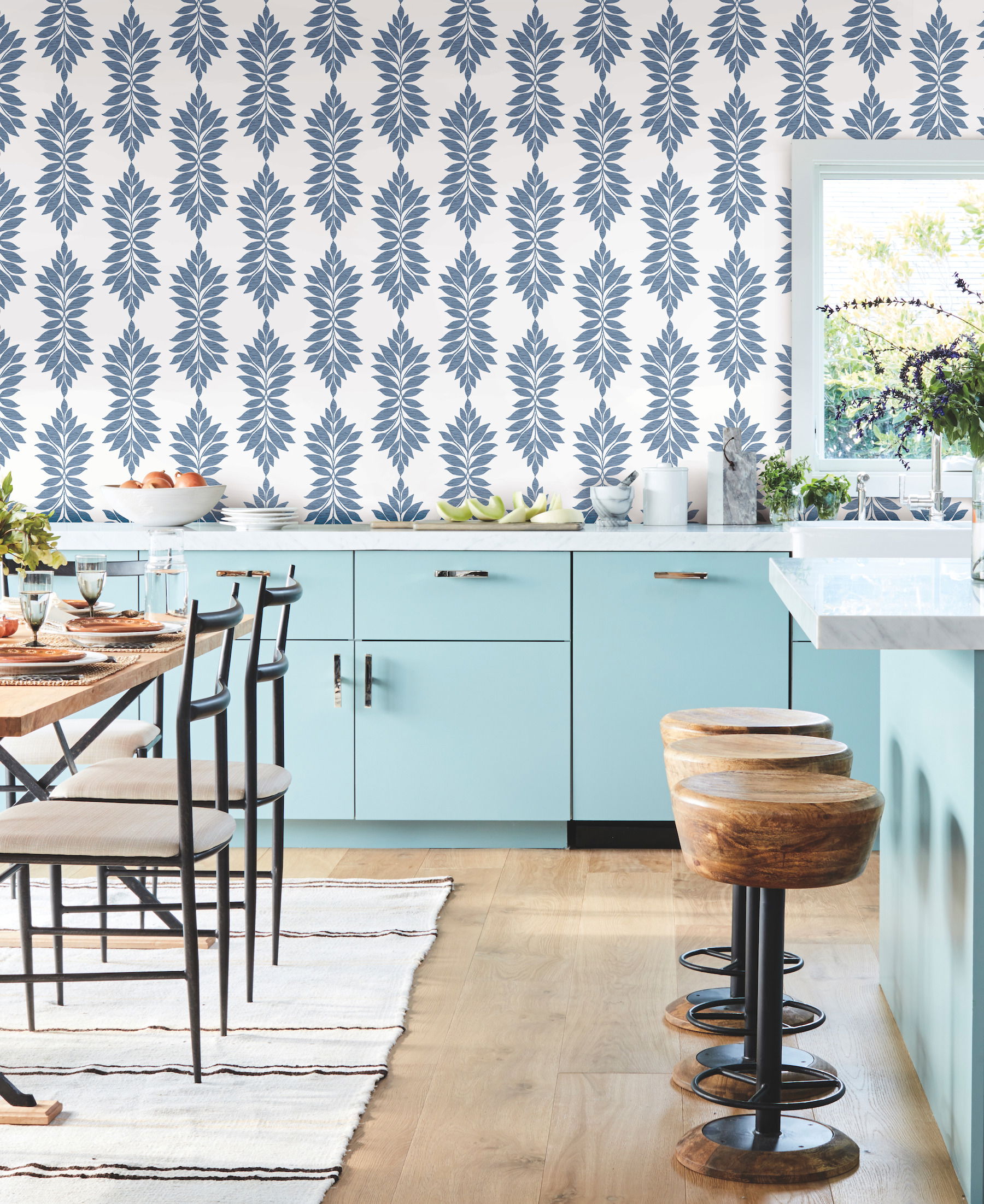 Broadsands Botanica Blue Wallpaper, by York Wall, 33' length x 1'8.5" width x 0.02" depth View 2