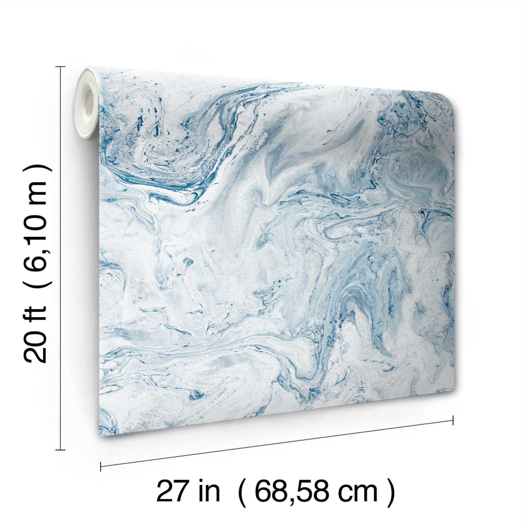 Oil & Marble Blue Peel & Stick Wallpaper large image 
