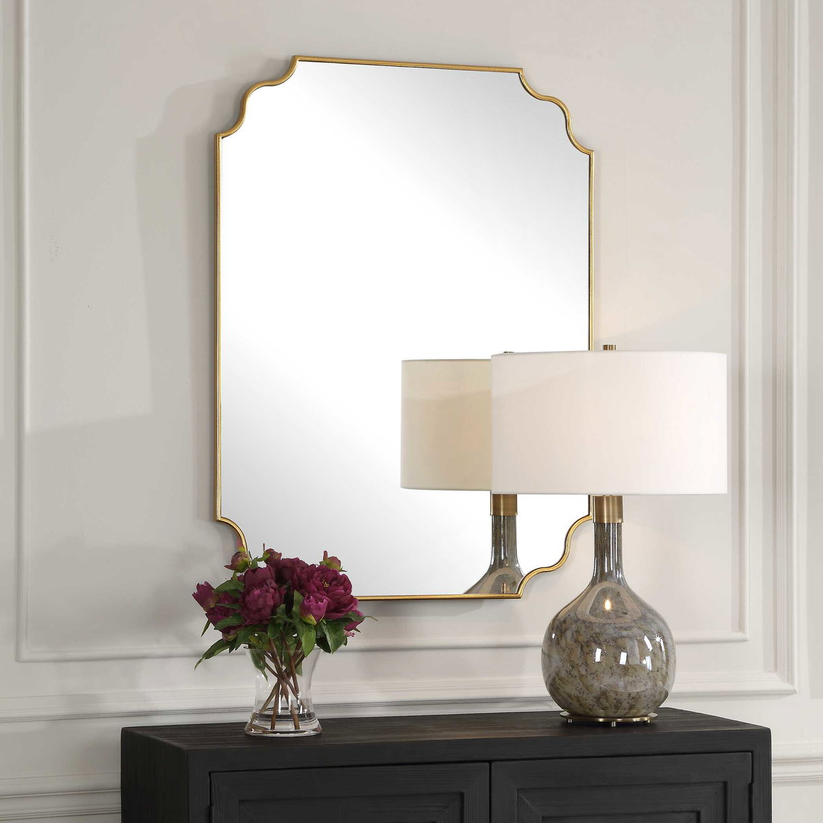 Lennyn Gold Vanity Mirror, by Uttermost, 2'6" width x 3'4" height x 0.75" depth View 4