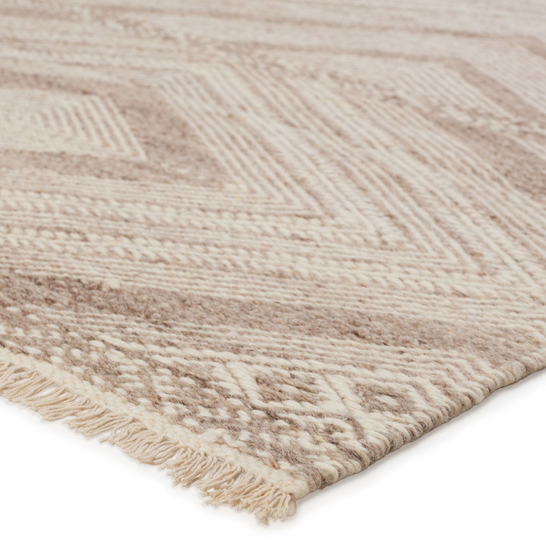 Suriya Handmade Tribal Taupe/ Cream Area Rug (5'X8') large image 