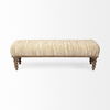 Alder II 55L x 16W Cream Upholstered Seat Wooden Base Accent Bench thumbnail 3