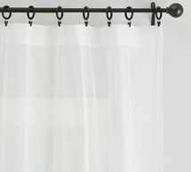 Online Designer Living Room Classic Voile Sheer Curtain, Set of 2, 96", White