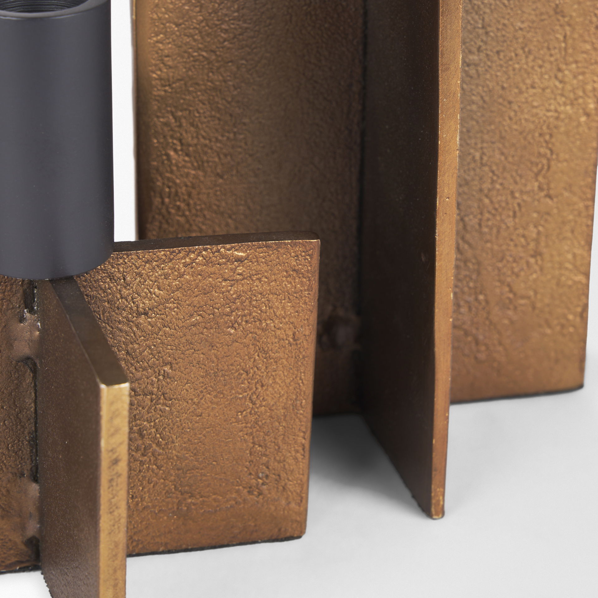 Pia Antiqued Gold with Black Metal Taper Candleholder (Set of 2) large image 