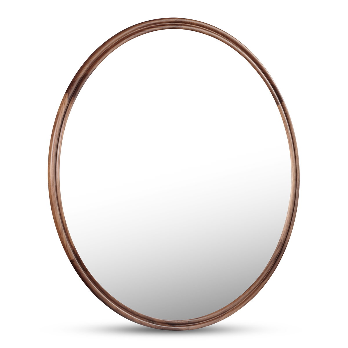Alcott Small Round Mirror Walnut, by Moe's Home, 36" width x 36" height x 1.06" depth View 2