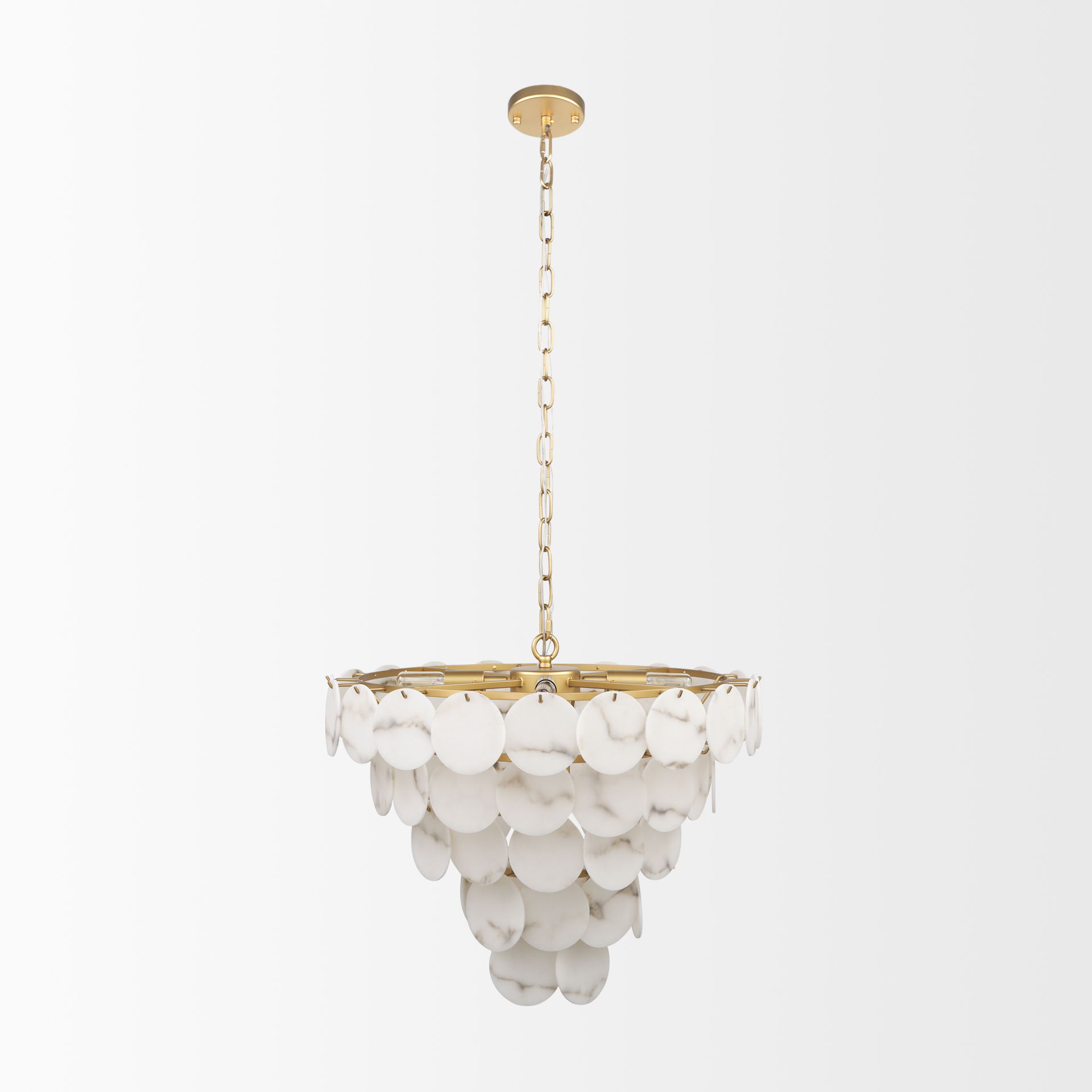 Monroe Brushed Gold Metal with Resin Shade 6-Light Chandelier large image 