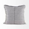 Thais 20x20 Blue and Cream Fringed Pillow Cover, Decorative Pillow by Mercana, 20" length x 20" width x 0.2" height thumbnail 6