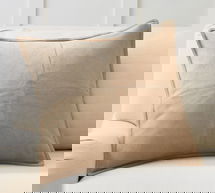 Online Designer Bedroom Pieced Suede Pillow & Down Feather Insert Bundle, 20" x 20", Stone