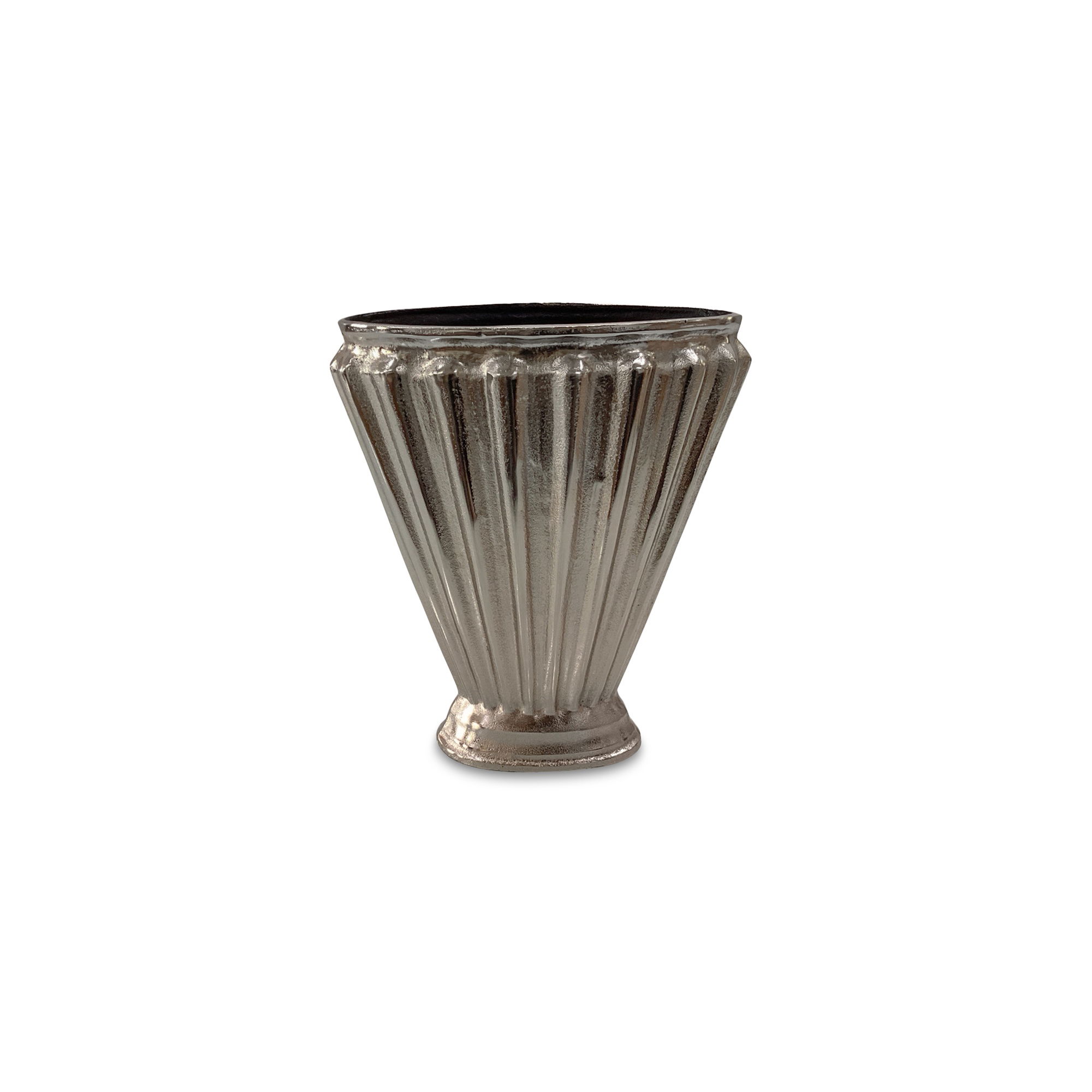 Jade Vase Aged Pewter Cast Aluminum, by Moe's Home, 13" width x 15" height x 6" depth View 3