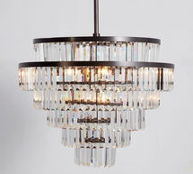 Online Designer Other Gemma Crystal Round 26" Chandelier, Antique Bronze, Large