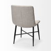 Barrow I Beige Fabric Wrap Black Metal Frame Dining Chair, by Mercana, 19.75" length x 24" width x 34" height thumbnail 7