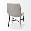 Barrow Solid Back Dining Side Chair | Beige Fabric with Black Metal, Dining Chair by Mercana, 19.75" length x 24" width x 34" height thumbnail 10