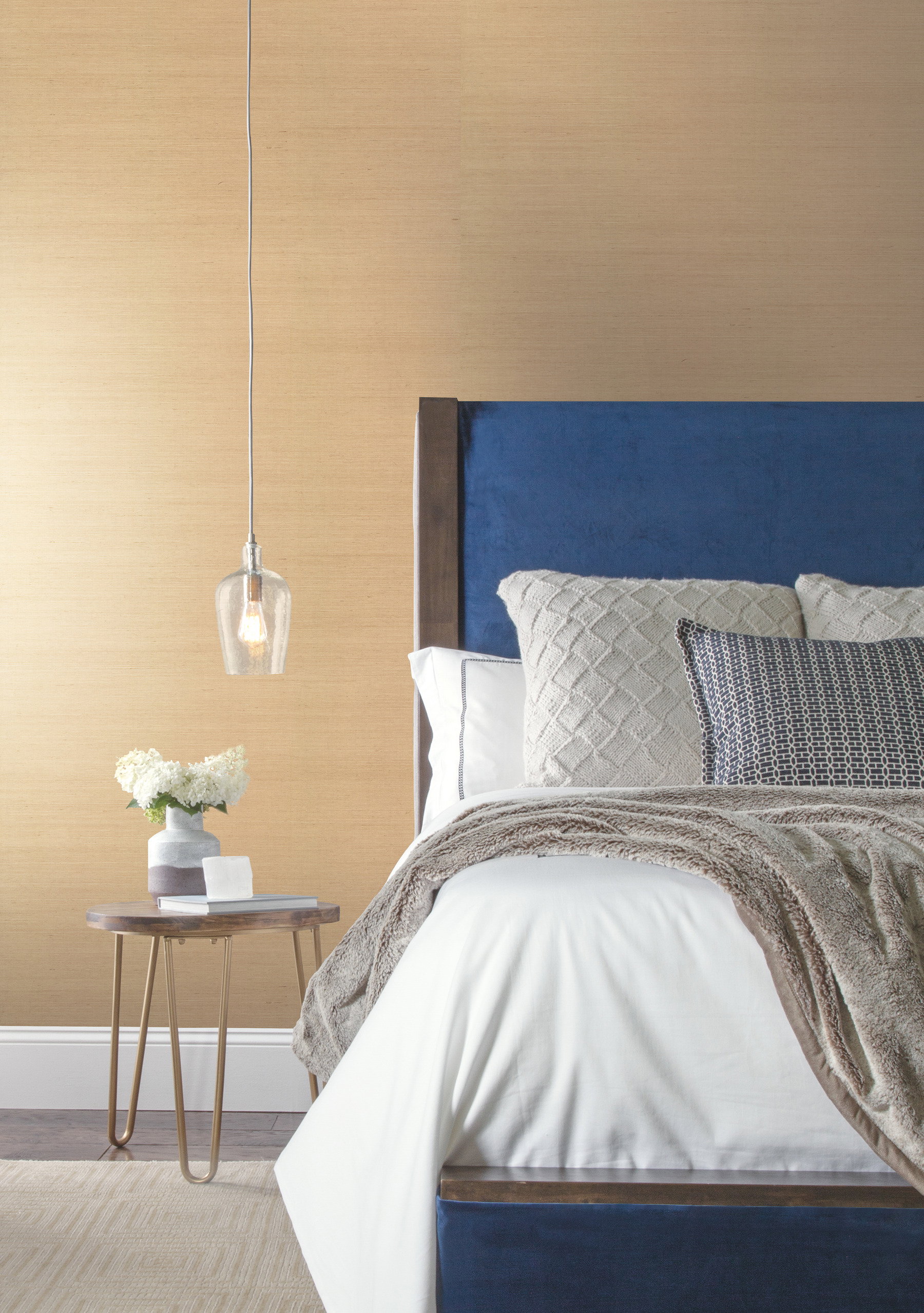Plain Grass White Wallpaper, by York Wall, 24' length x 3' width x 0.02" depth View 3